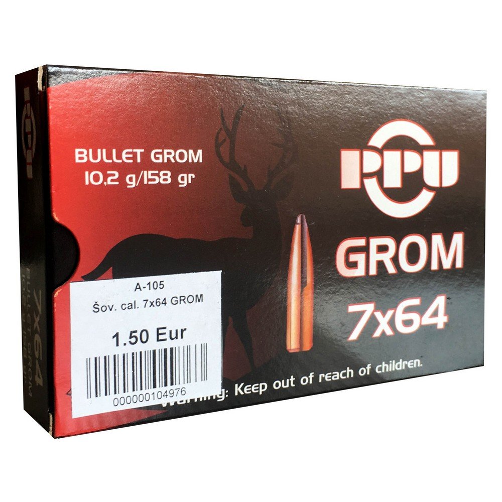 Šoviniai PPU: kal. 7 x 64 GROM, 10,2 g