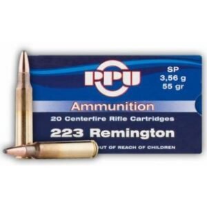 Šoviniai PPU: 223 Remington FMJ BT, 3,56 g